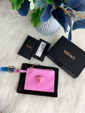 NWT✨Versace La Medusa Suede Card Holder